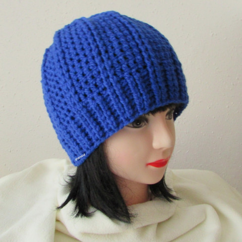 Čepice unisex modrá čepice ženy unisex hřejivá muži teens zimní teplá 