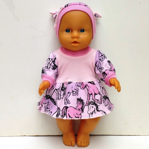ŠATIČKY PRO PANENKU 28 až 30 cm panenka šaty miminko souprava miminka panenky tričko šatičky obleček baby born 43 cm 