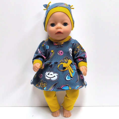 OBLEČEK PRO PANENKU 34 až 36 cm panenka šaty miminko souprava miminka panenky tričko šatičky obleček baby born 43 cm 