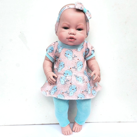 SOUPRAVA PRO PANENKU 38 až 40 cm panenka šaty miminko souprava miminka panenky tričko šatičky obleček baby born 43 cm 