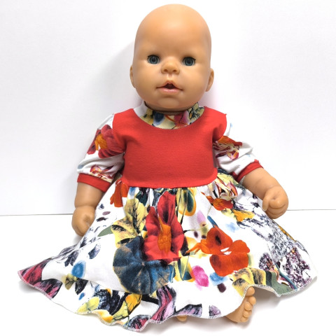 ŠATIČKY PRO PANENKU 46 až 50 cm panenka šaty miminko souprava miminka panenky tričko šatičky obleček baby born 43 cm 