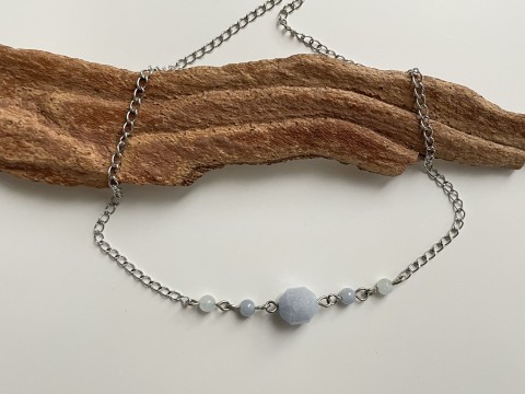 náhrdelník Za sebou - akvamarín náhrdelník kámen modrá minerál antialergický broušený akvamarín valounek minimalistický 