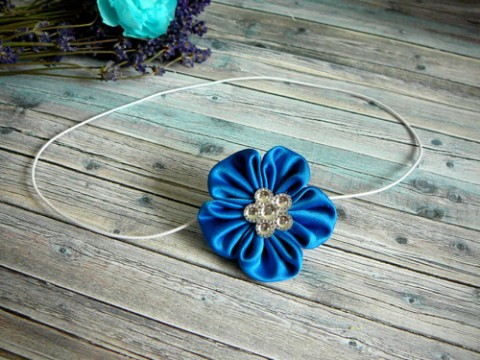 Čelenka s modrou květinou. modrá žena květ čelenka tyrkysová dívka rekvizit na focení.focení rekvizit kanzachi jemný květ 