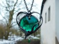 Smaragdové srdce...(šperkové sklo)