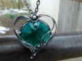 Smaragdové srdce...(šperkové sklo)