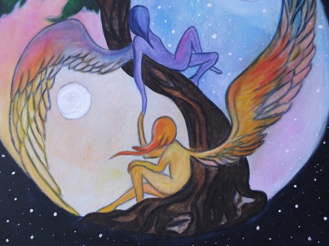 Synchronicita léčivé anděl souznění klid harmonie vesmírné dualita jednota 