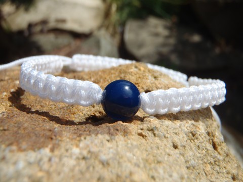 Agate achát náramek modrá macramé shamballa 