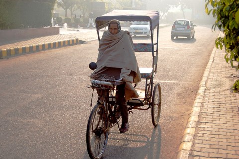 Ranní rikša ráno indie rikša silnice 