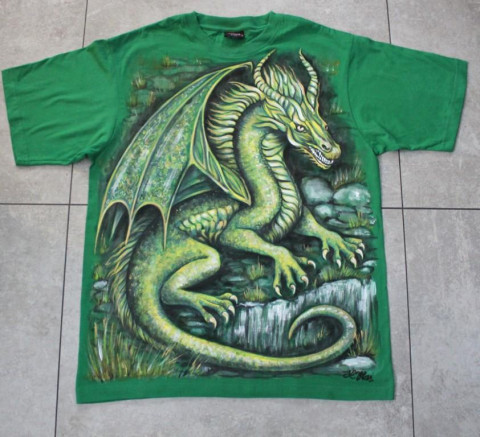 Forest Dragon, vel. M drak pohádka lesní dinosaurus křídla tričko les mystika dračí příšera krokodýl rytíř plaz drápy dragon oheń 