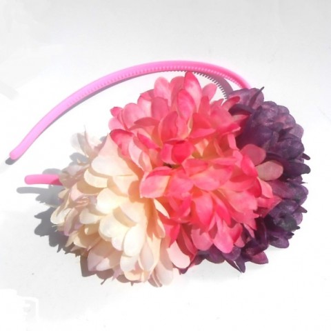 Prázdniny u babičky        čelenka růžová kytky čelenka jemná kytka pink na hlavu do hlavy 