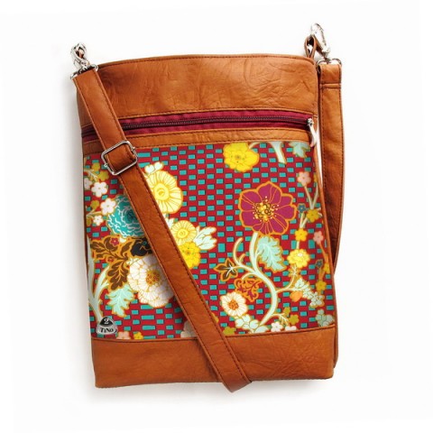 Kabelka Daisy No.26 kabelka květy barevná šitá satén zip popruh crossbody 