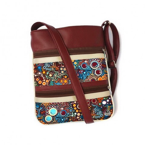 Kabelka Janette No.34 kabelka listy vintage šitá zip ornamenty bublinky popruh crossbody 