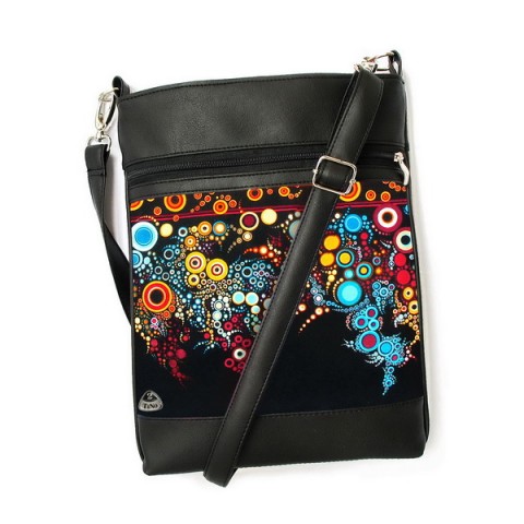 Kabelka Daisy No.29 kabelka barevná vintage šitá satén zip bublinky popruh crossbody 