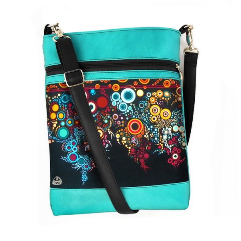 Kabelka Daisy No.31 kabelka barevná vintage šitá satén zip bublinky popruh crossbody 