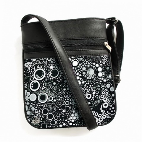 Kabelka Jenny No.65 kabelka barevná vintage šitá satén zip bublinky máky popruh crossbody 