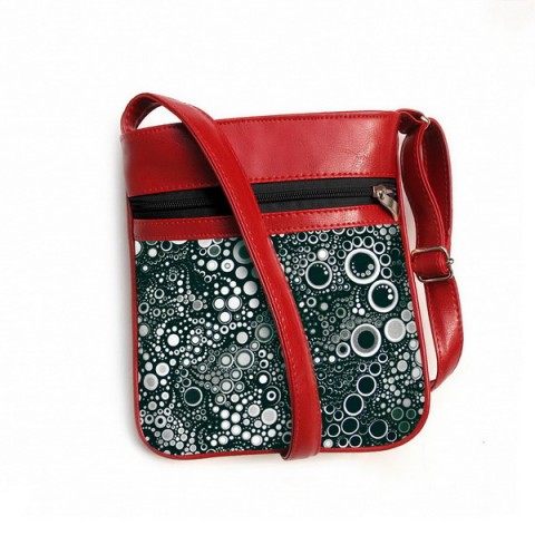 Kabelka Jenny No.66 kabelka barevná vintage šitá satén zip bublinky máky popruh crossbody 