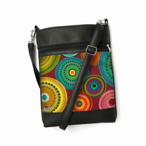 Kabelka Daisy No.39 kabelka barevná vintage šitá satén zip popruh crossbody mandaly 