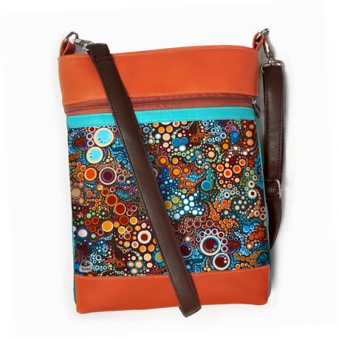 Kabelka Daisy No.42 kabelka oranžová barevná šitá satén zip bublinky popruh crossbody 