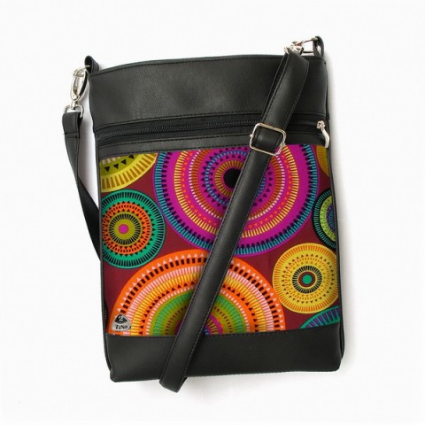 Kabelka Daisy No.43 kabelka barevná vintage šitá satén zip popruh crossbody mandaly 