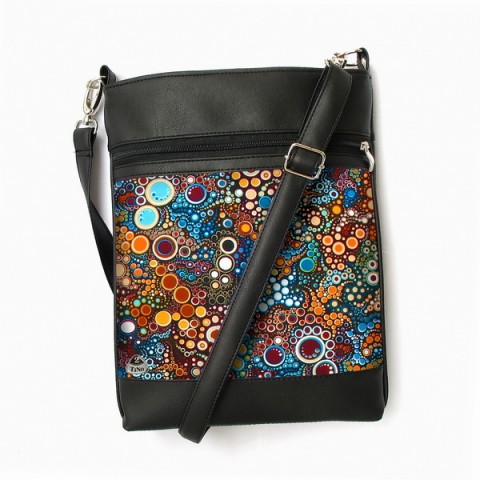 Kabelka Daisy No.45 kabelka barevná vintage šitá satén zip bublinky popruh crossbody 