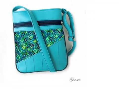 Kabelka Jenny No.108 kabelka čtverečky šitá originál zip popruh kování crossbody gemmis 