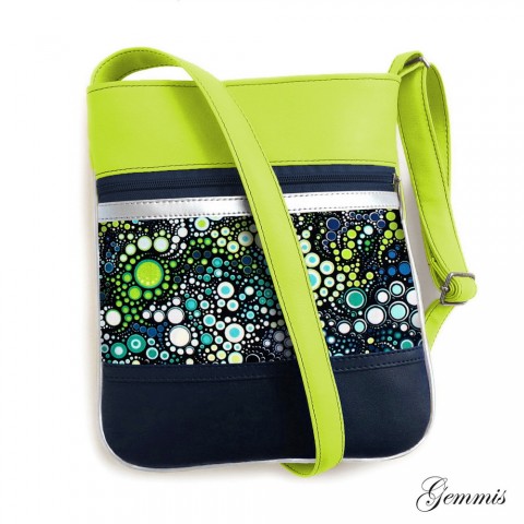 Kabelka Janette No.102 kabelka barevná šitá zip bublinky popruh crossbody gemmis 