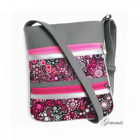 Kabelka Janette No.118 kabelka barevná šitá zip bublinky popruh crossbody gemmis 