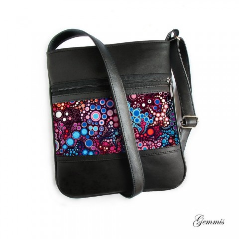 Kabelka Janette No.155 kabelka černá šitá zip bublinky popruh crossbody gemmis 