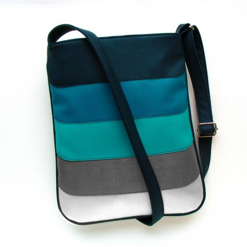 Kabelka Janette Rainbow No.2 kabelka podzim barevná šitá satén originál zip handmade popruh crossbody gemmis 