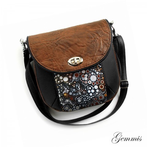 Kabelka JASMINE No.12 kabelka ornament šitá bublinky handmade popruh original crossbody gemmis karabinky 