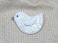 ptáček porcelánová brož