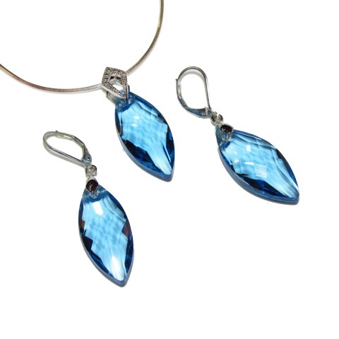 Modrá sada s krystaly Swarovski přívěsek náušnice modrá swarovski krystal krystaly 