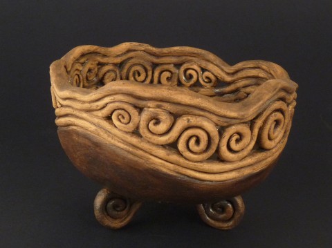 Háďatová mísa keramika patina kovový efekt burel 