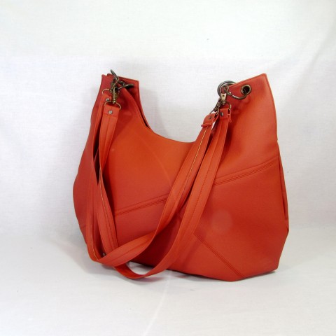 kabelka koženková oranžová kabelka dárek taška vánoce prostorná vak jednoduchá oranřová 