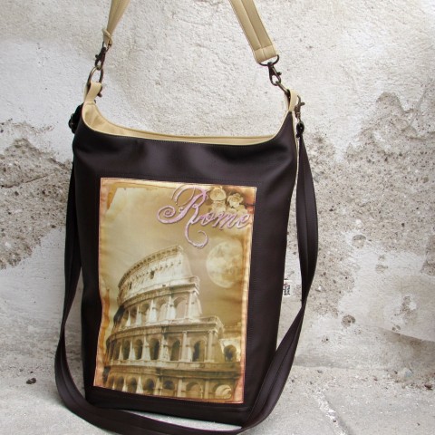 kabelka -Řím kabelka doplněk zelená taška letní černá hnědá barevná béžová prostorná dovolená nákupní koženková výlet kombinovaná řím na pláž 