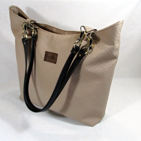 Kabelka krémová kabelka taška elegantní černá dámská béžová prostorná jednoduchá do ruky 