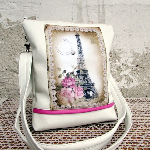 Kabelka mini eifelovka kabelka originální dárek růžová léto krajka luxusní dovolená paříž eifelovka 