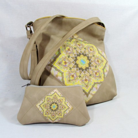 Kabelka mandalová kabelka originální dárek taška květina letní slunečnice žlutá léto cestování koženková výlet 