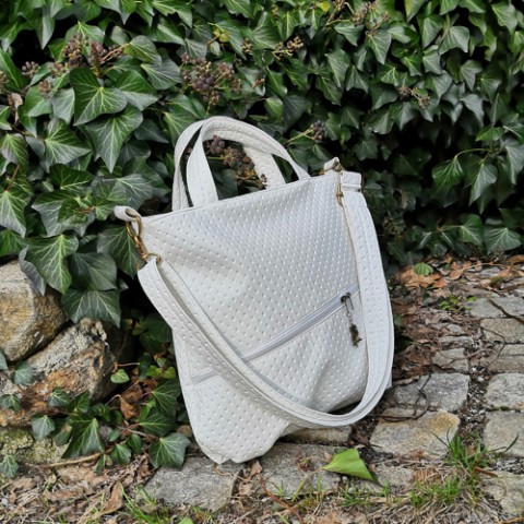 Kabelka bílá do ruky kabelka originální dárek taška letní elegantní bílá léto koženková 