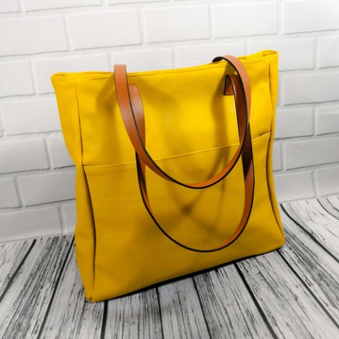 Kabelka hořčicová kabelka originální taška elegantní hnědá žlutá prostorná koženková hořčicová 