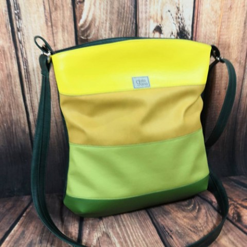 Kabelka jarní kabelka originální dárek zelená taška letní žlutá léto pruhy 
