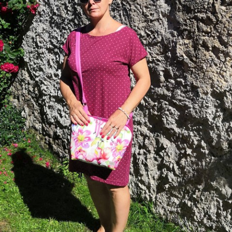 Kabelka růžová kabelka originální dárek taška letní léto folklor 