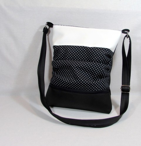 kabelka sportovně elegantní kabelka taška elegantní bílá černá puntík sportovní jednoduchá výlet 