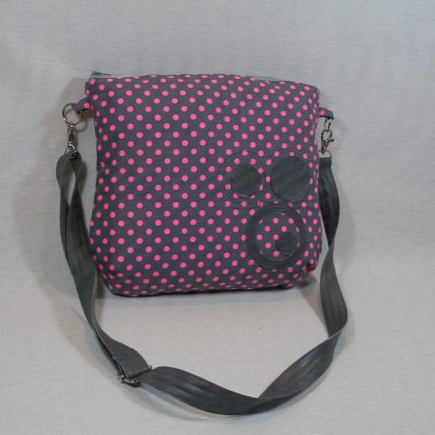 minikabelka puntíkatá kabelka dárek taška růžová puntík šedá výlet obal na tablet 
