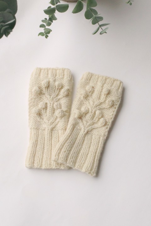 Bezprsté rukavice - 100% vlna rukavice rukavice bez prstů pletené rukavice naturální vlna ekru zimní doplňky bezprstné rukavice bezprstné rukavice z vlny pletené rukavice bez prs krásné rukavice japonské pletení vlněné rukavice vlněné rukavice bez prstů rukavice z vlny krémové rukavice ekru rukavice 