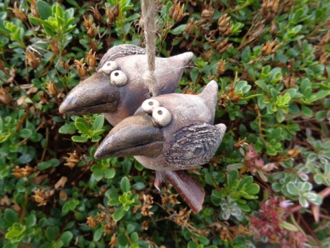 závěsná keramická dvojice ptáci keramika pták keramický ptáci dvojice závěsný pár 