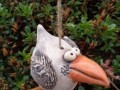 malý závěsný keramický pták