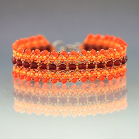 Šitý náramek Oll (chir. ocel) náušnice elegantní šité chirurgická ocel beadweaving 