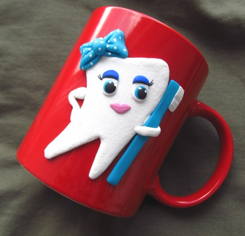 Hrneček se zoubkem dárek hrnek hrneček čaj zub doktor šálek pití zoubek zubař zoubková zubní zoubkem zubaře 