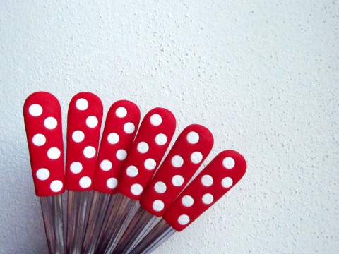 Lžička s puntíky zvíře puntík retro dětské dětská fimo lžíce tečka dezertní lžička polka dots 